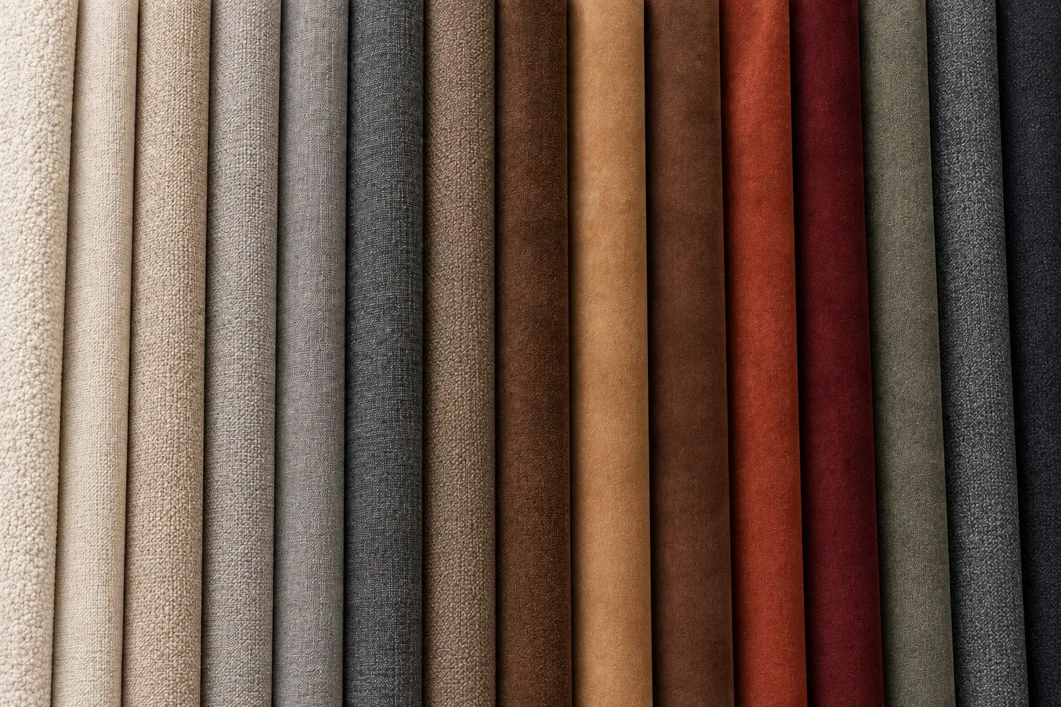 Nuancier de textiles bouclé et velours